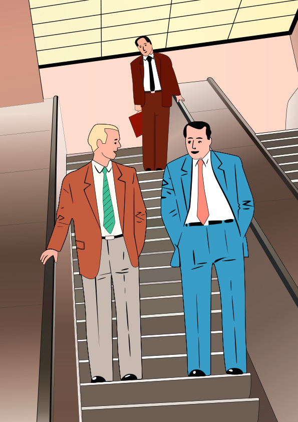 Reproduction illustration Escalator de Guy billout