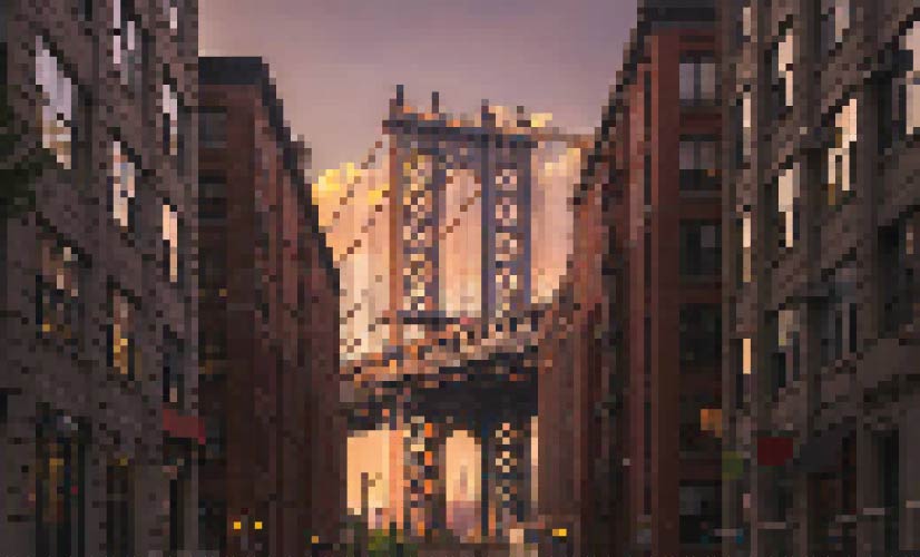 Pixel art Brooklyn bridge
